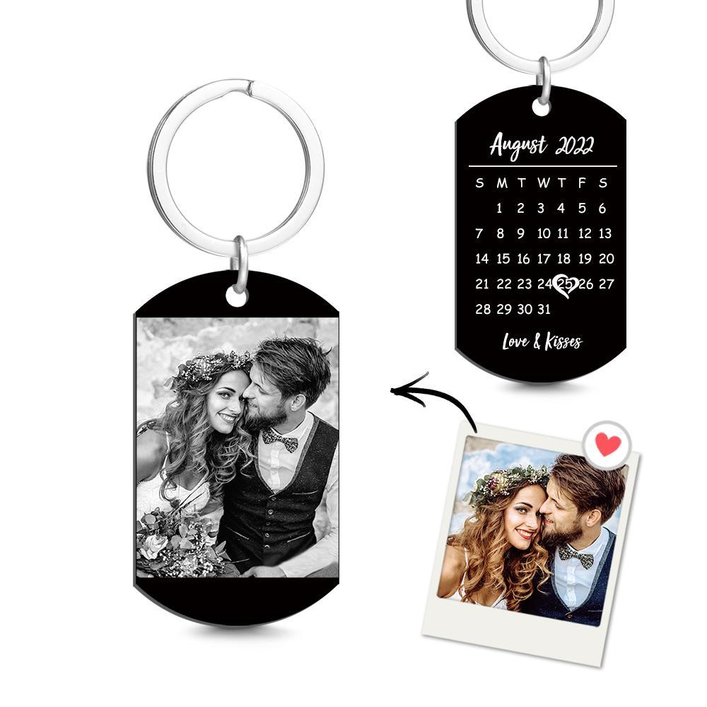 Custom Keychain Photo Calendar Keychain Tag Keychain Gift For Newly Married Couples - mymoonlampau