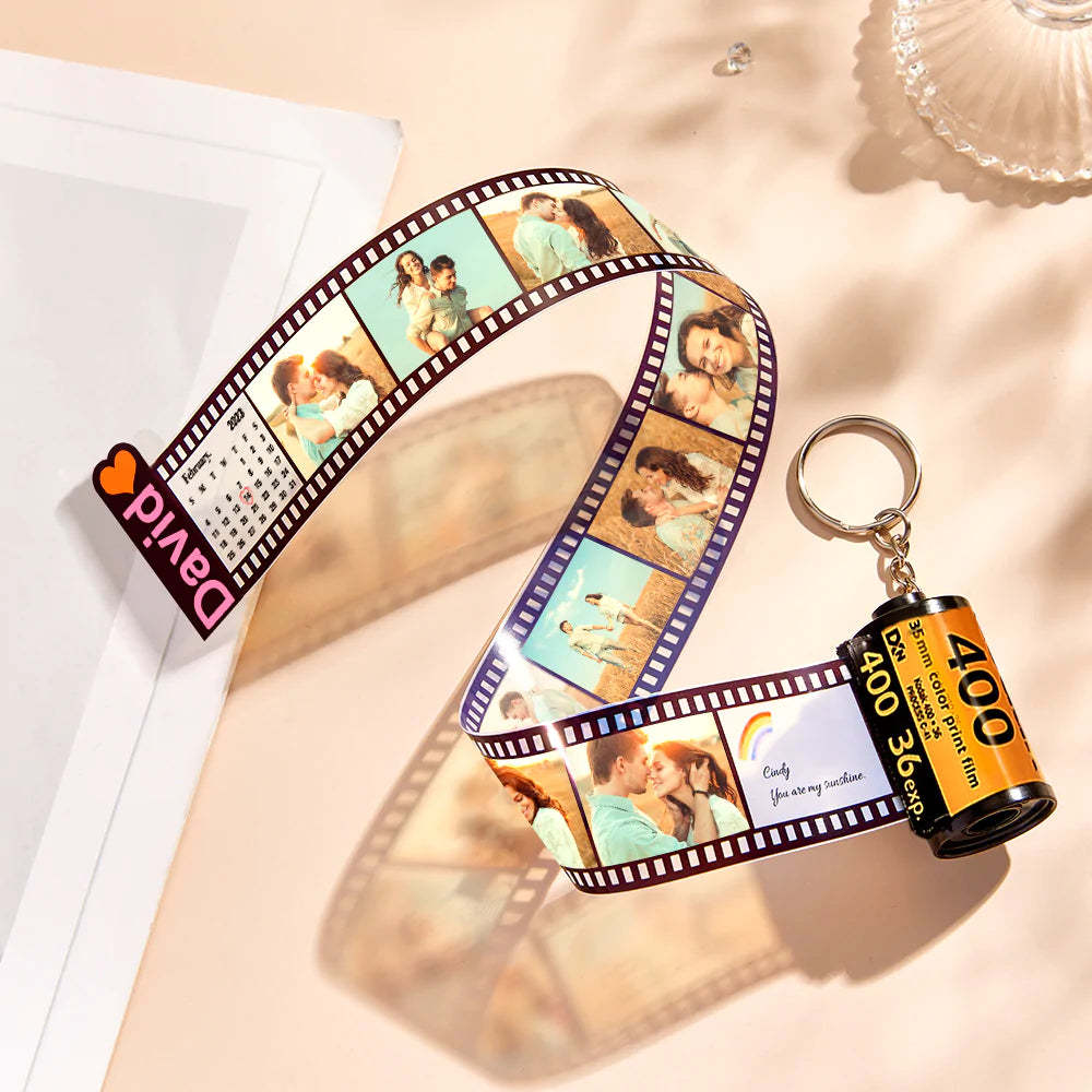 Custom Photo and Name Film Roll Keychain Personalized Camera Keychain Film Gifts for Lover - mymoonlampau