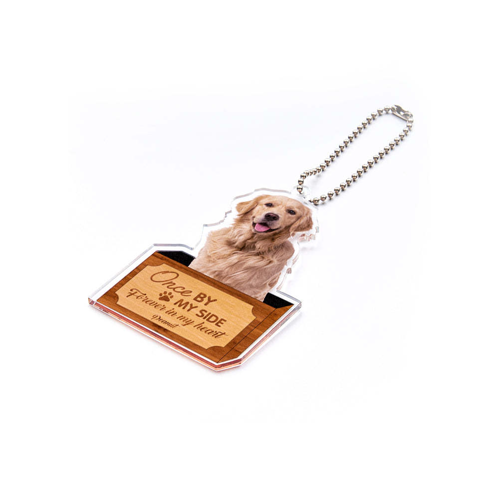 Personalized Dog Memorial Ornament Once By My Side Forever In My Heart Customize Your Pet's Photo - mymoonlampau