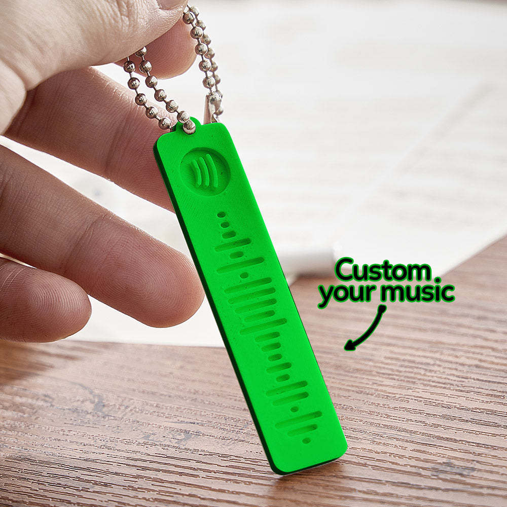 Custom 3D Printed Spotify Music Keychain Scannable Code Best Gifts for Him or Her - mymoonlampau