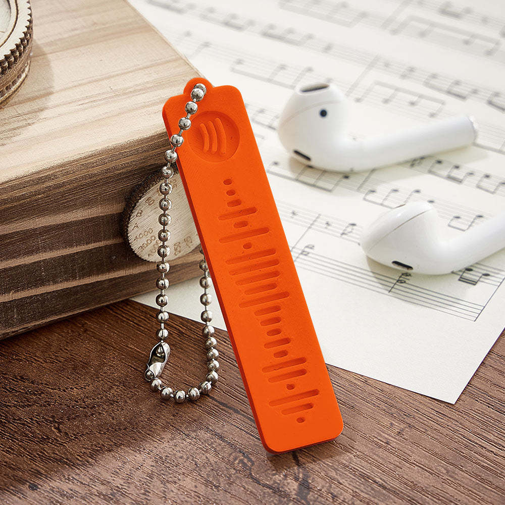 Custom 3D Printed Spotify Music Keychain Scannable Code Best Gifts for Him or Her - mymoonlampau