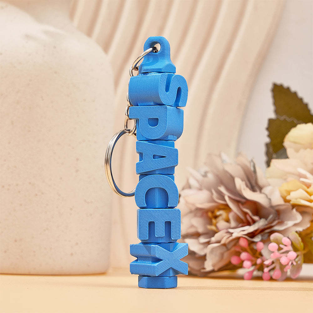 3D Printed Personalised Name Keychain Colorful Name Tags Personalised Gifts for Him - mymoonlampau
