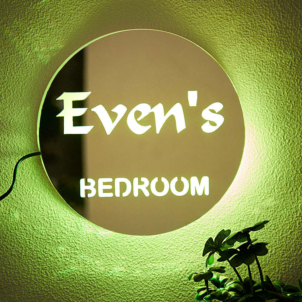 Custom Engraved Night Light Mirror Colorful Creative Bedroom Gifts - mymoonlampau