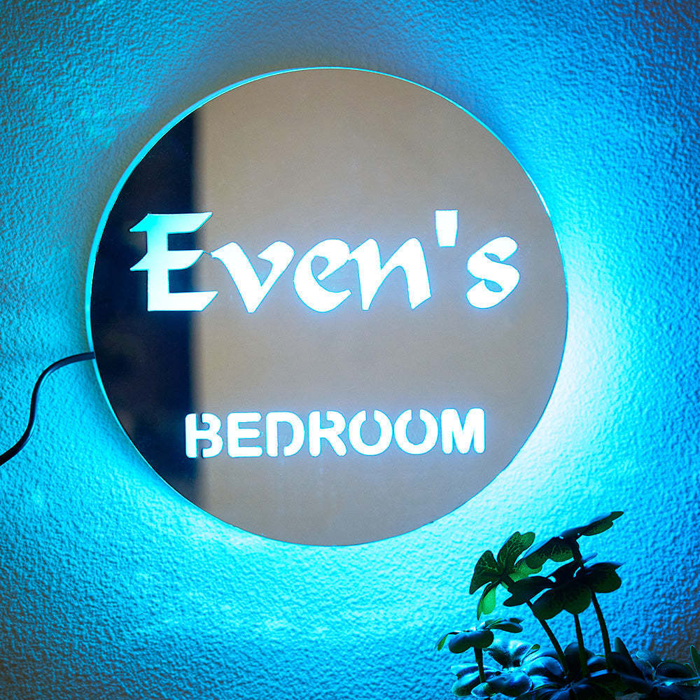 Custom Engraved Night Light Mirror Colorful Creative Bedroom Gifts - mymoonlampau