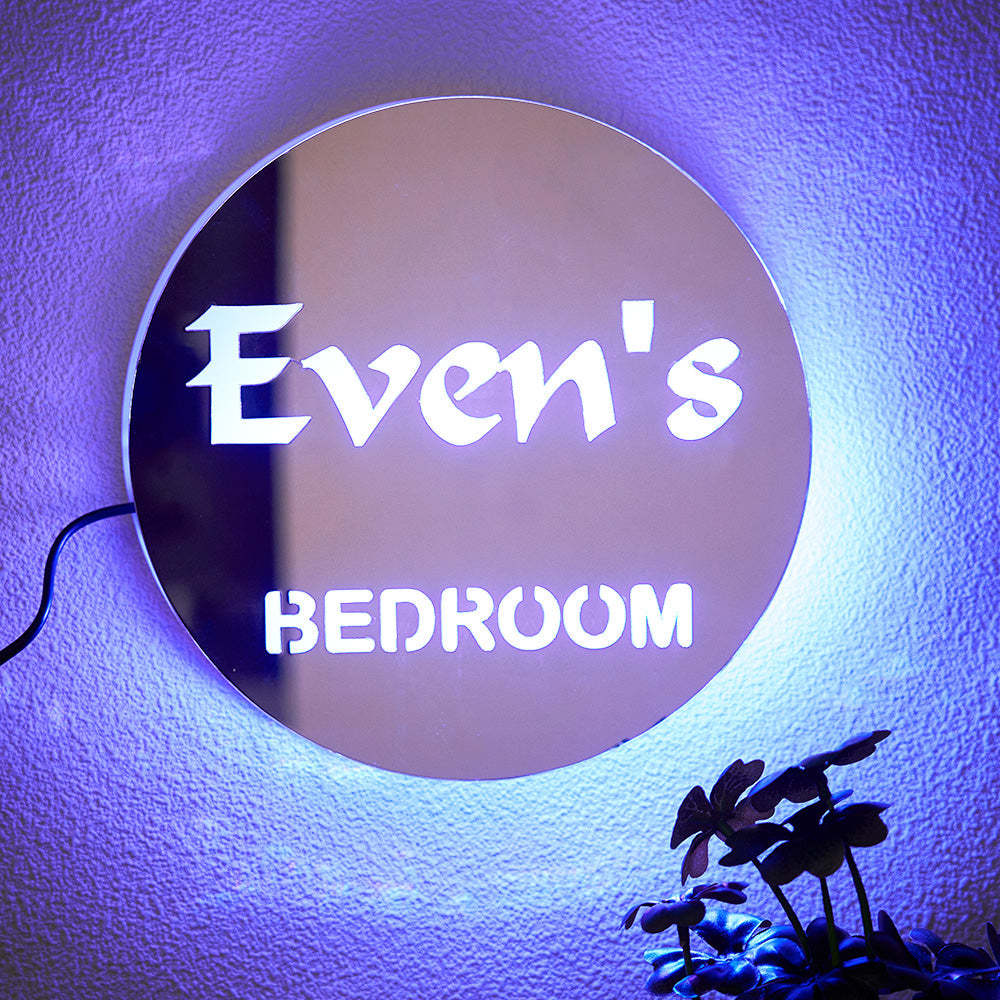 Custom Engraved Night Light Mirror Colorful Creative Bedroom Gifts - mymoonlampau