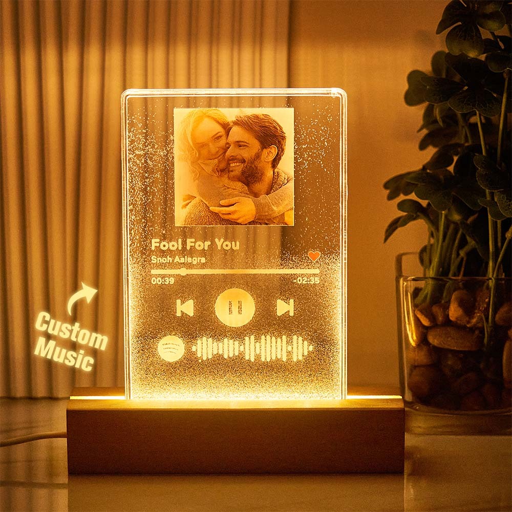 Scannable Spotify Code Quicksand Plaque Keychain Lamp Music and Photo Acrylic Gifts for Her - mymoonlampau
