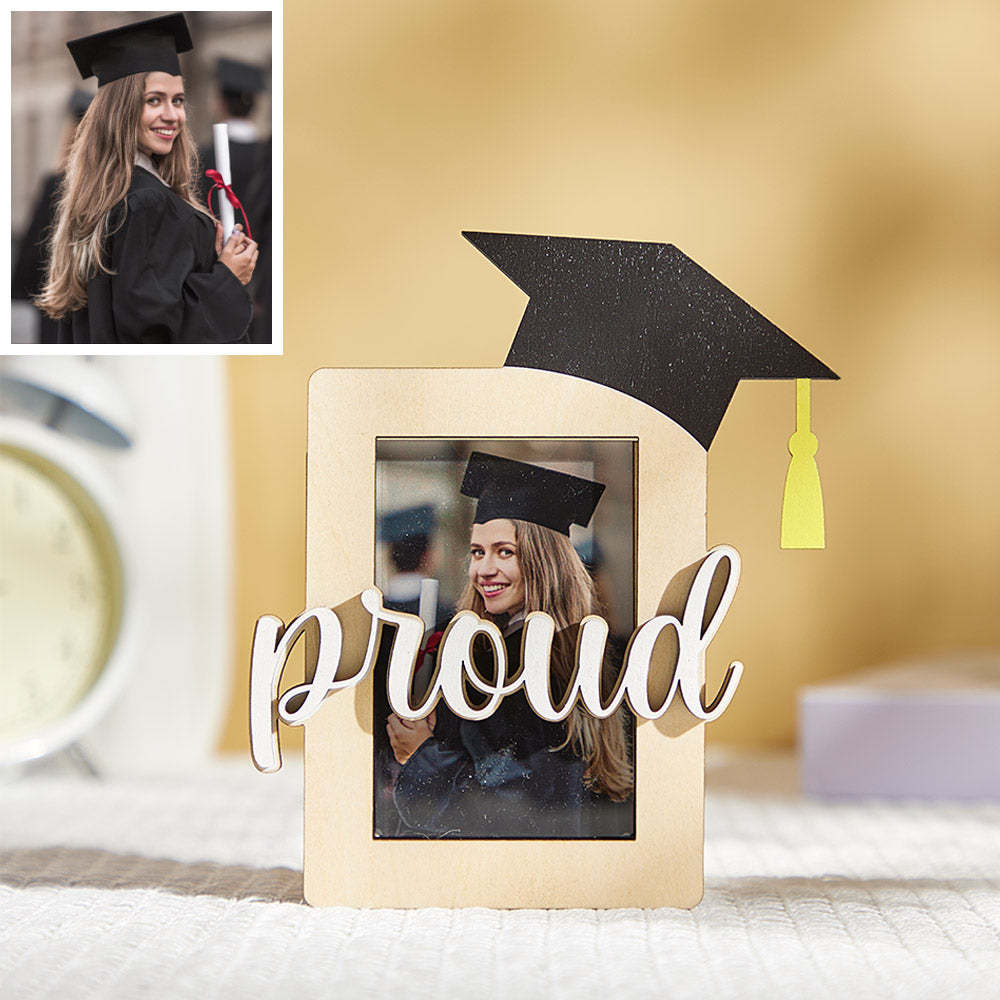 Custom Graduate Photo Card Holder Personalized Wooden Acrylic Picture Commemorative Graduation Gift - mymoonlampau