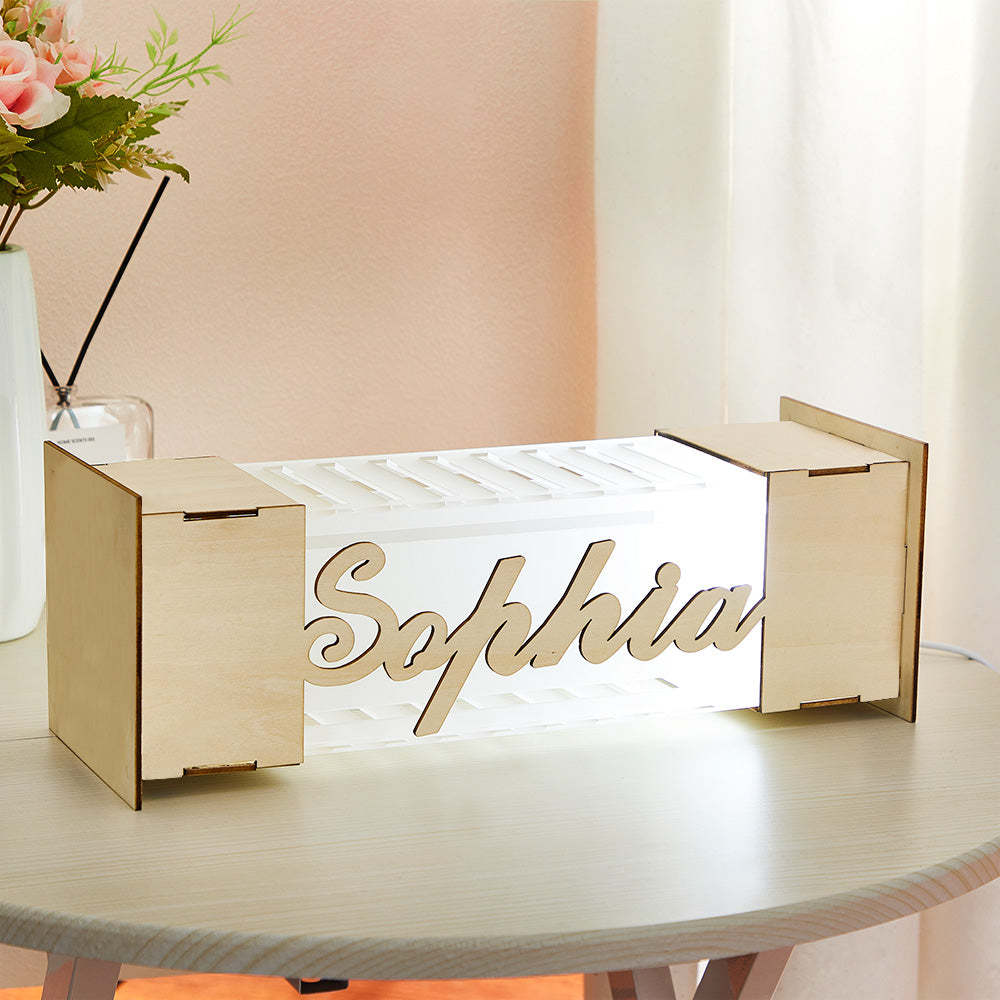 Personalized LED Lamp Custom Name Wooden Acrylic Night Light Birthday Gift - mymoonlampau