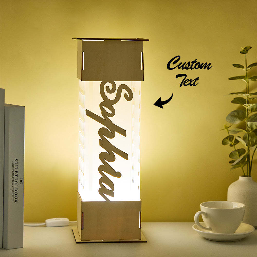 Personalized LED Lamp Custom Name Wooden Acrylic Night Light Birthday Gift - mymoonlampau