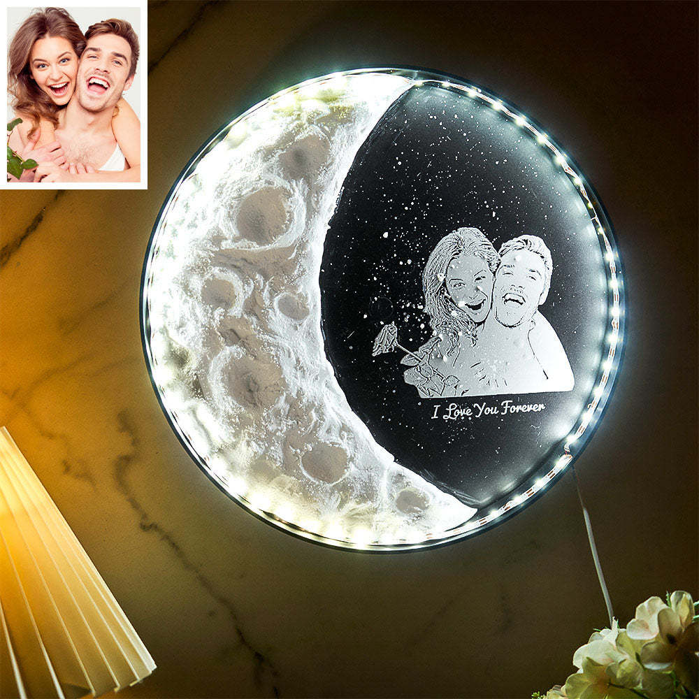 Personalized Photo Moon Lamp With Text DIY Clay Color Paint Night Light For Couples - mymoonlampau