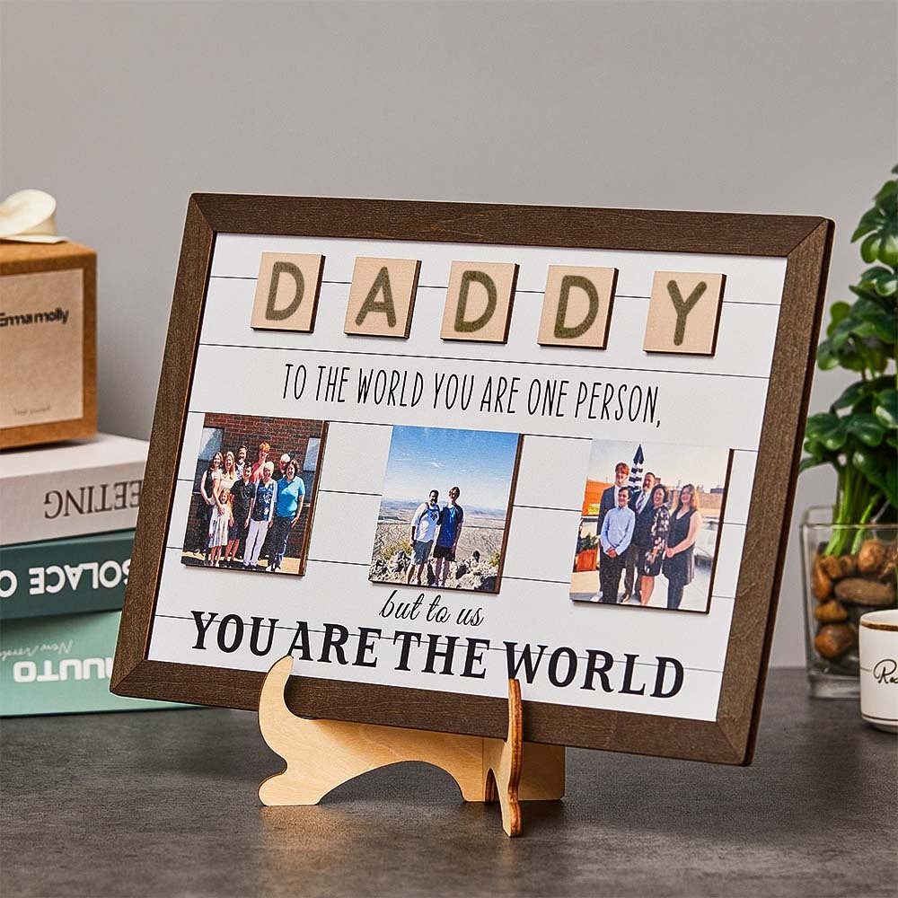 Custom Photo Detor Frame Creative Wooden Father's Day Gifts - mymoonlampau