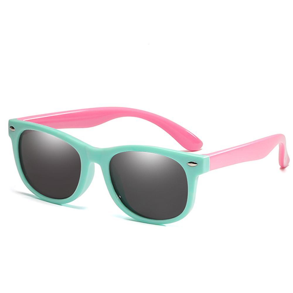 Rainbow - (Age 3-12)Kids UV400 Protective Polarized Sunglasses-Light green&Pink - mymoonlampau