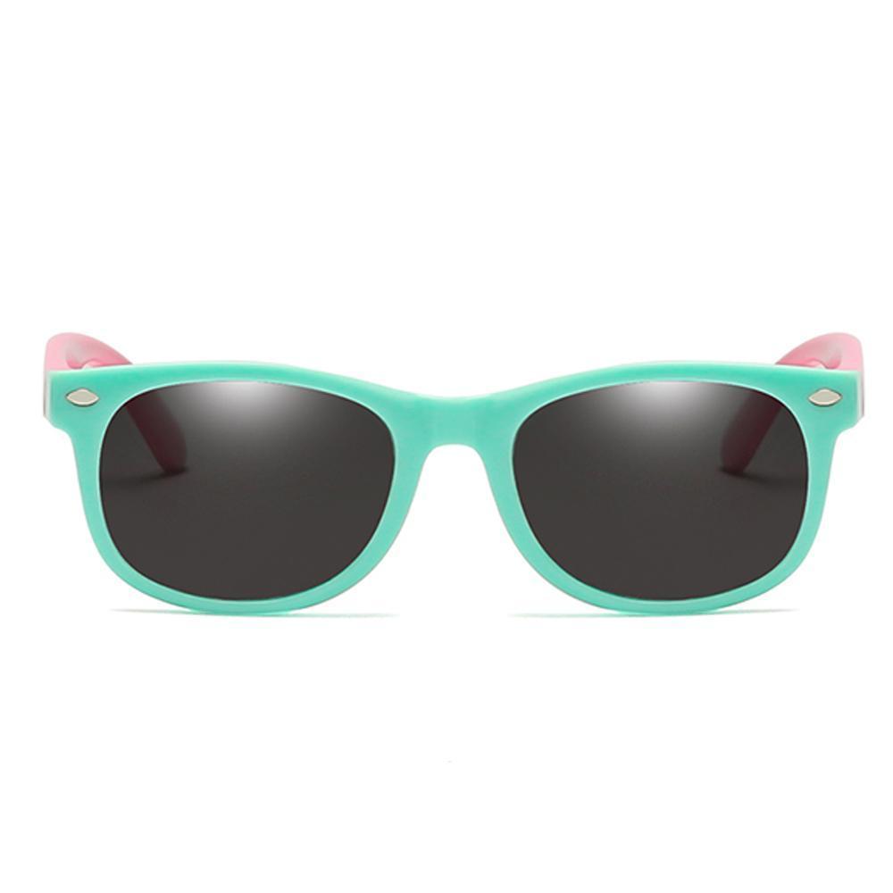 Rainbow - (Age 3-12)Kids UV400 Protective Polarized Sunglasses-Light green&Pink - mymoonlampau