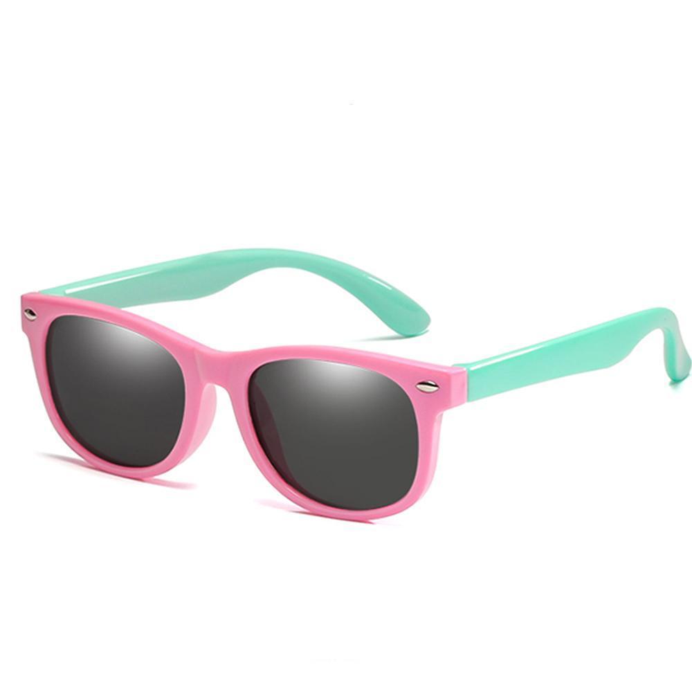 Rainbow - (Age 3-12)Kids UV400 Protective Polarized Sunglasses-Pink&Light green - mymoonlampau