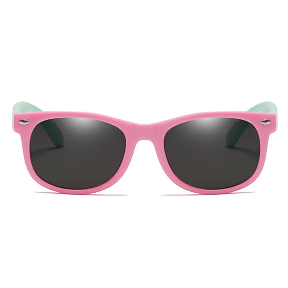 Rainbow - (Age 3-12)Kids UV400 Protective Polarized Sunglasses-Pink&Light green - mymoonlampau