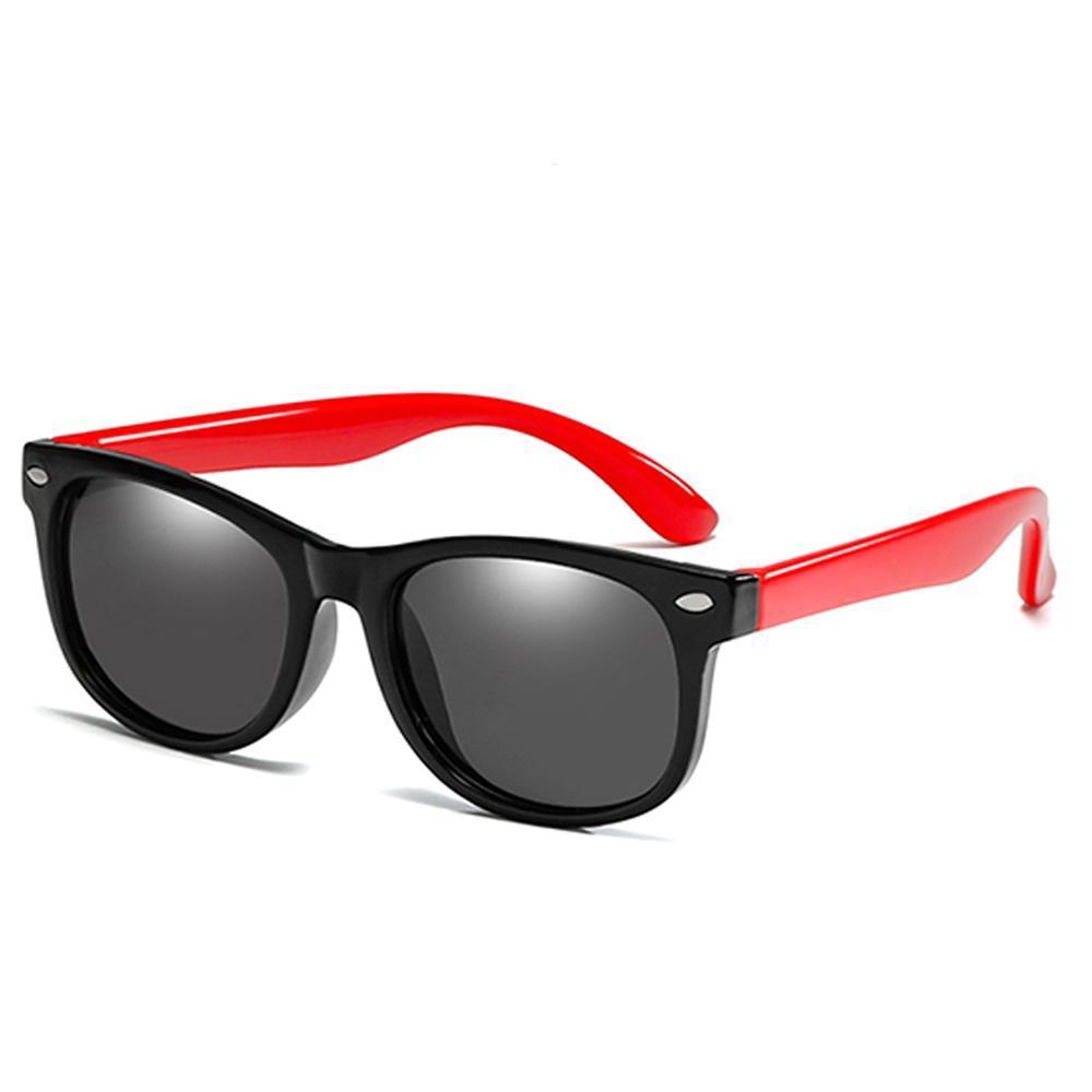 Rainbow - (Age 3-12)Kids UV400 Protective Polarized Sunglasses-Black&Red - mymoonlampau