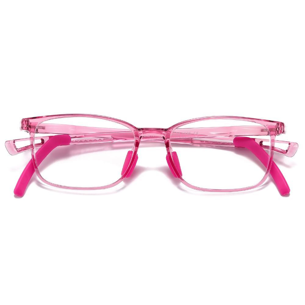 Clever - (Age 5-13)Children Non-slip Blue Light Blocking Glasses-Transparent Pink - mymoonlampau