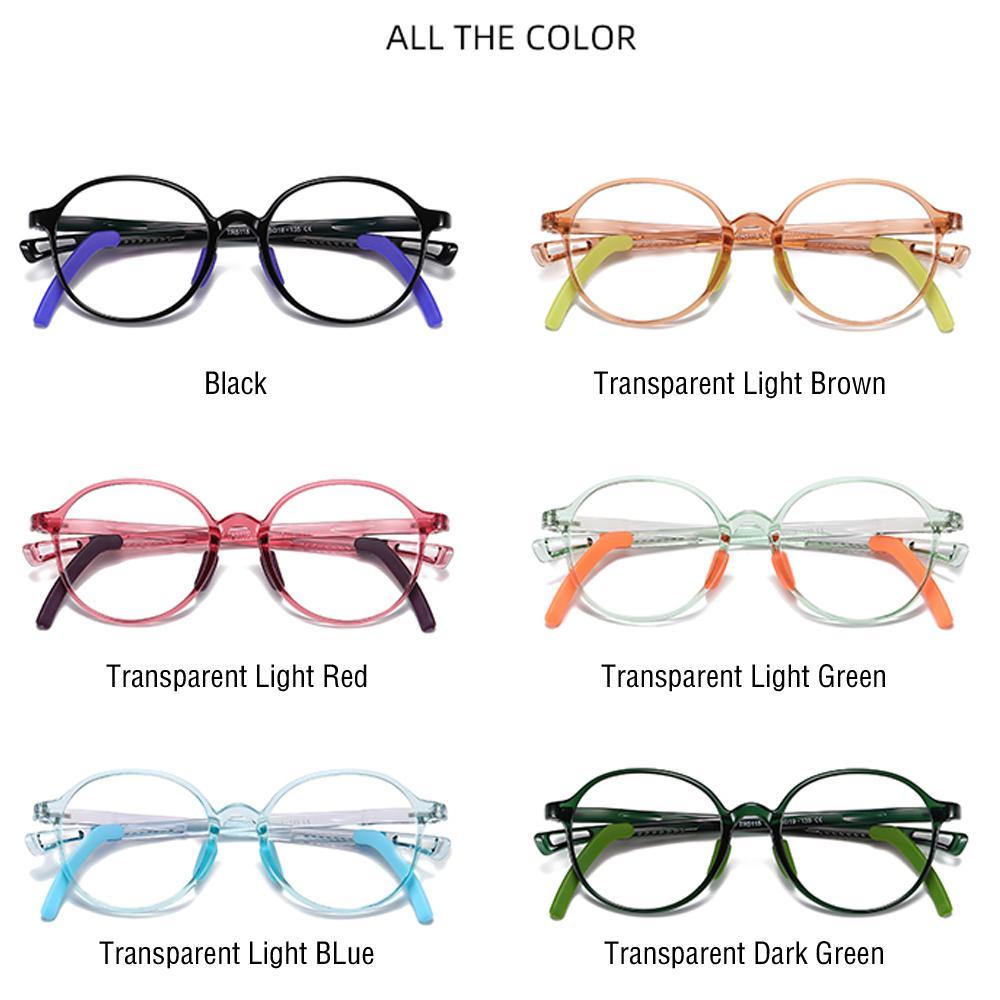 Smart - (Age 5-13)Children Non-slip Blue Light Blocking Glasses-Transparent Dark Green - mymoonlampau