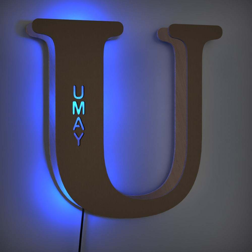 Custom Wooden Letter Y Lamp Name Sign Light Living Room Wall Decor Night Light