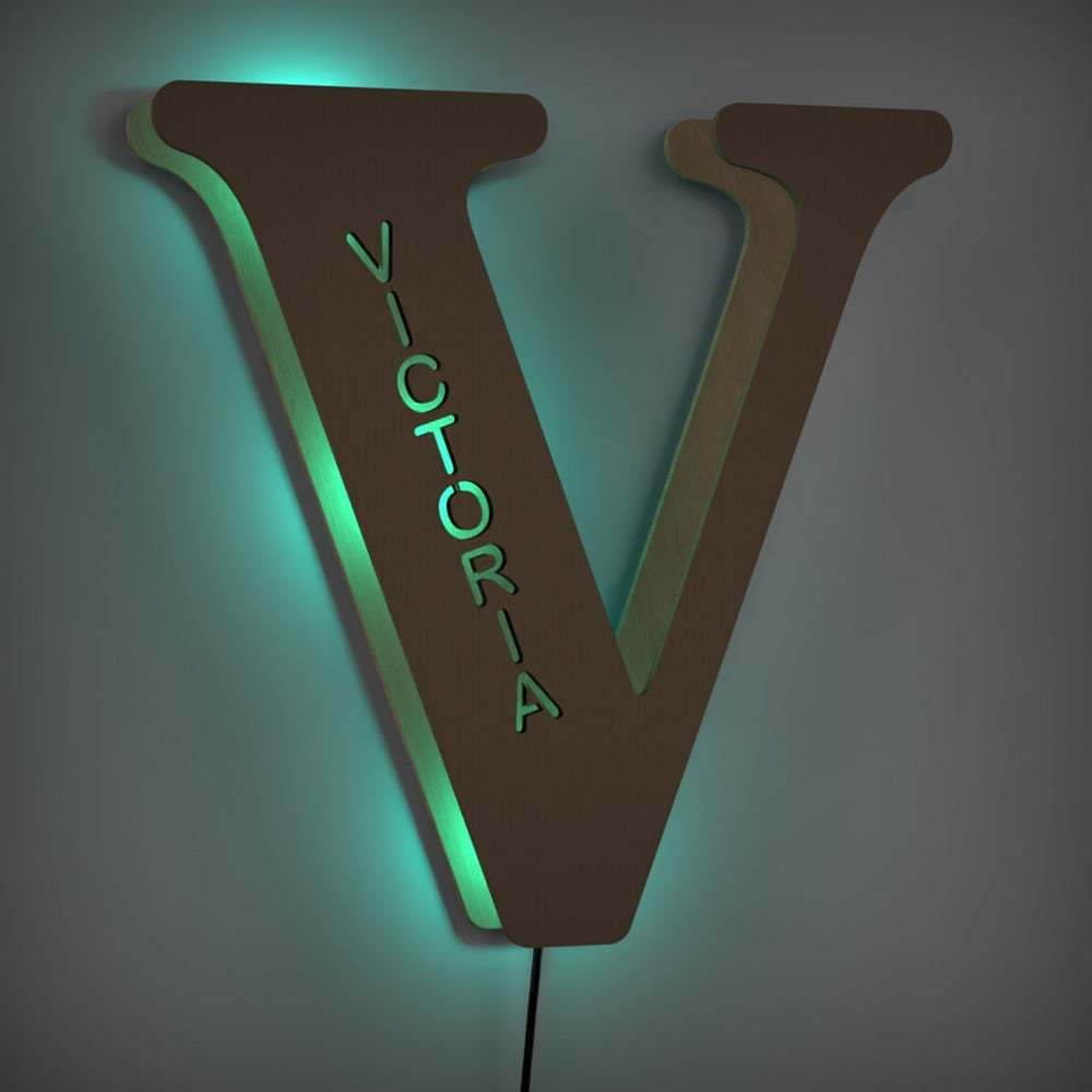 Custom Wooden Letter Y Lamp Name Sign Light Living Room Wall Decor Night Light