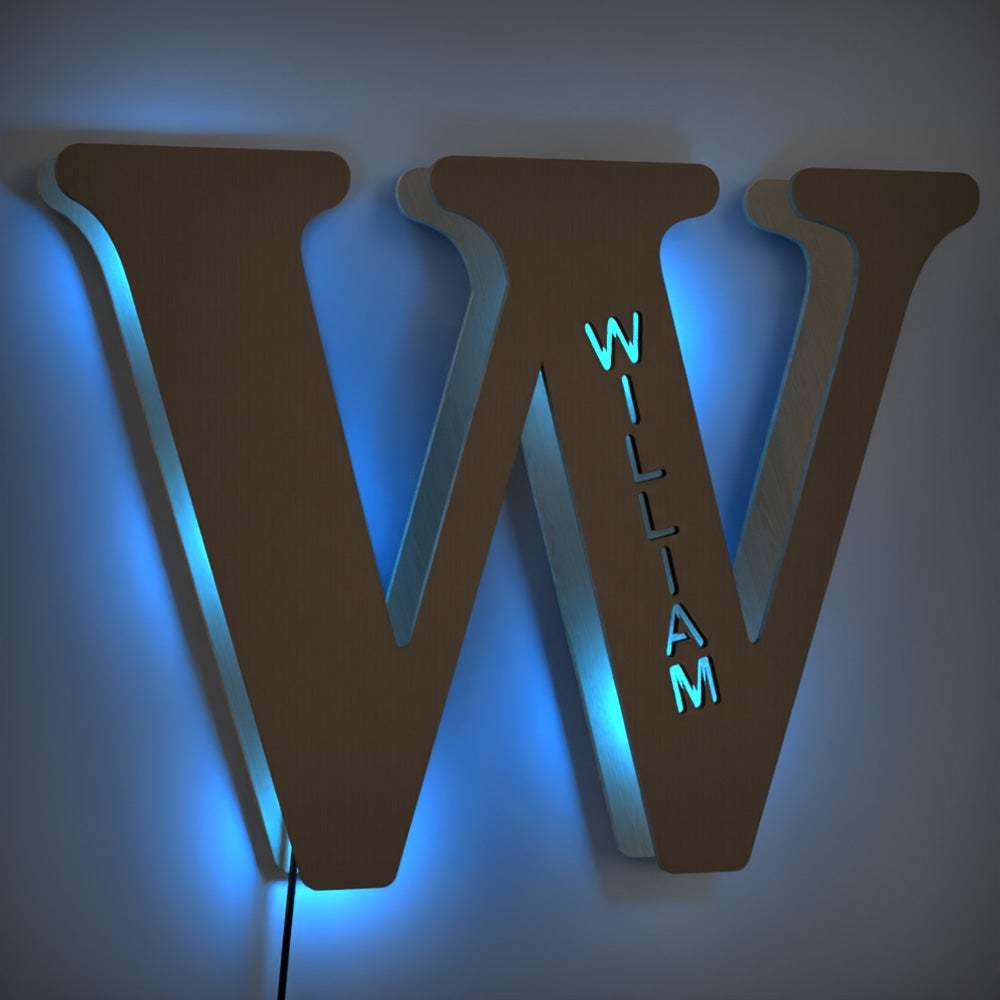 Custom Wooden Letter Y Lamp Name Sign Light Living Room Wall Decor Night Light