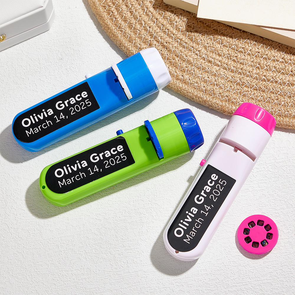 Custom Photo Flashlight Personalized Text and Photo Viewer with Your Own Photos Family Anniversary Gift - MyMoonLampAu