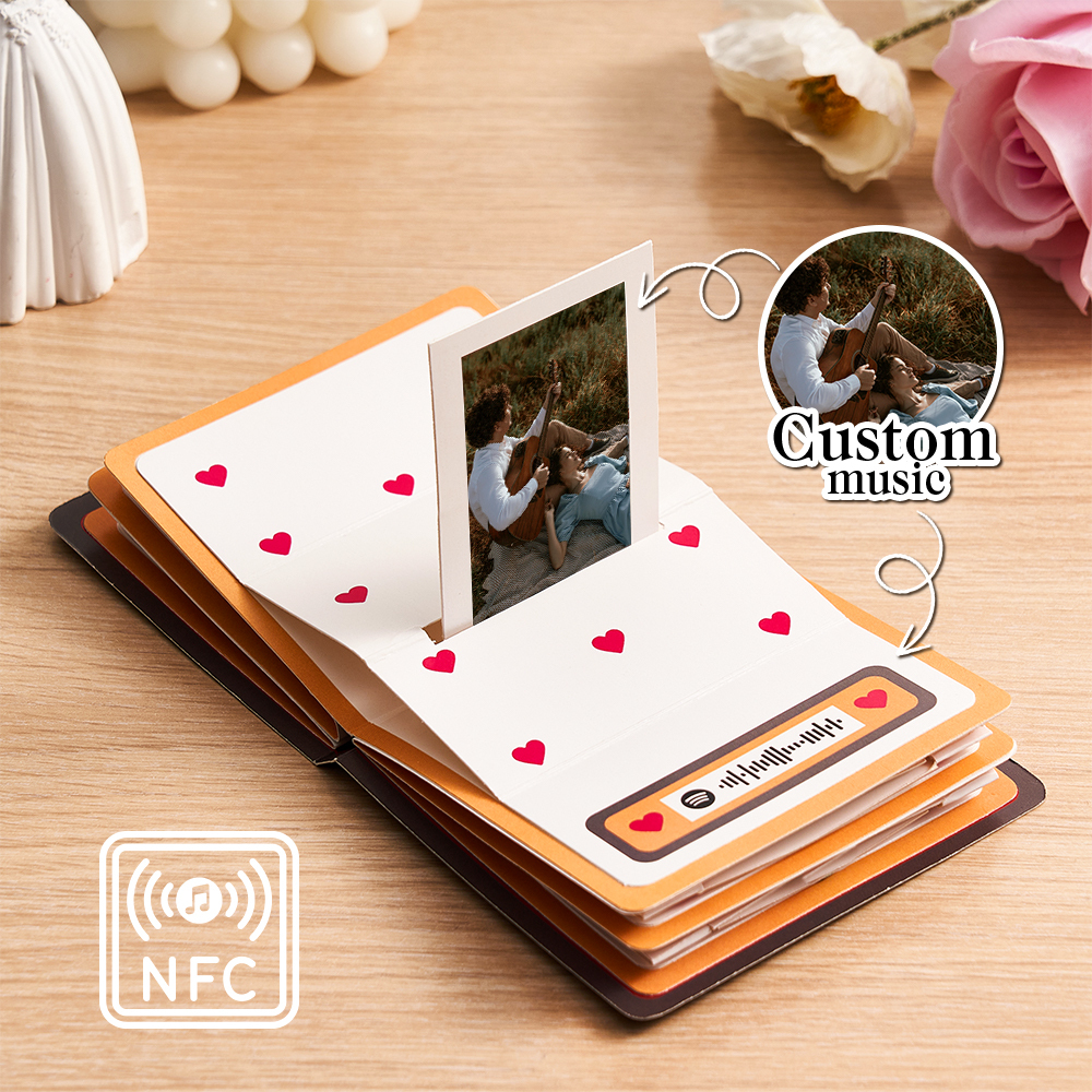Personalized Christmas Pop-Up Photo Album – Custom 3D Memory Book with Your Photos & Music, Handmade Explosion Scrapbook Gift for Anniversary, Wedding, Birthday - MyMoonLampAu