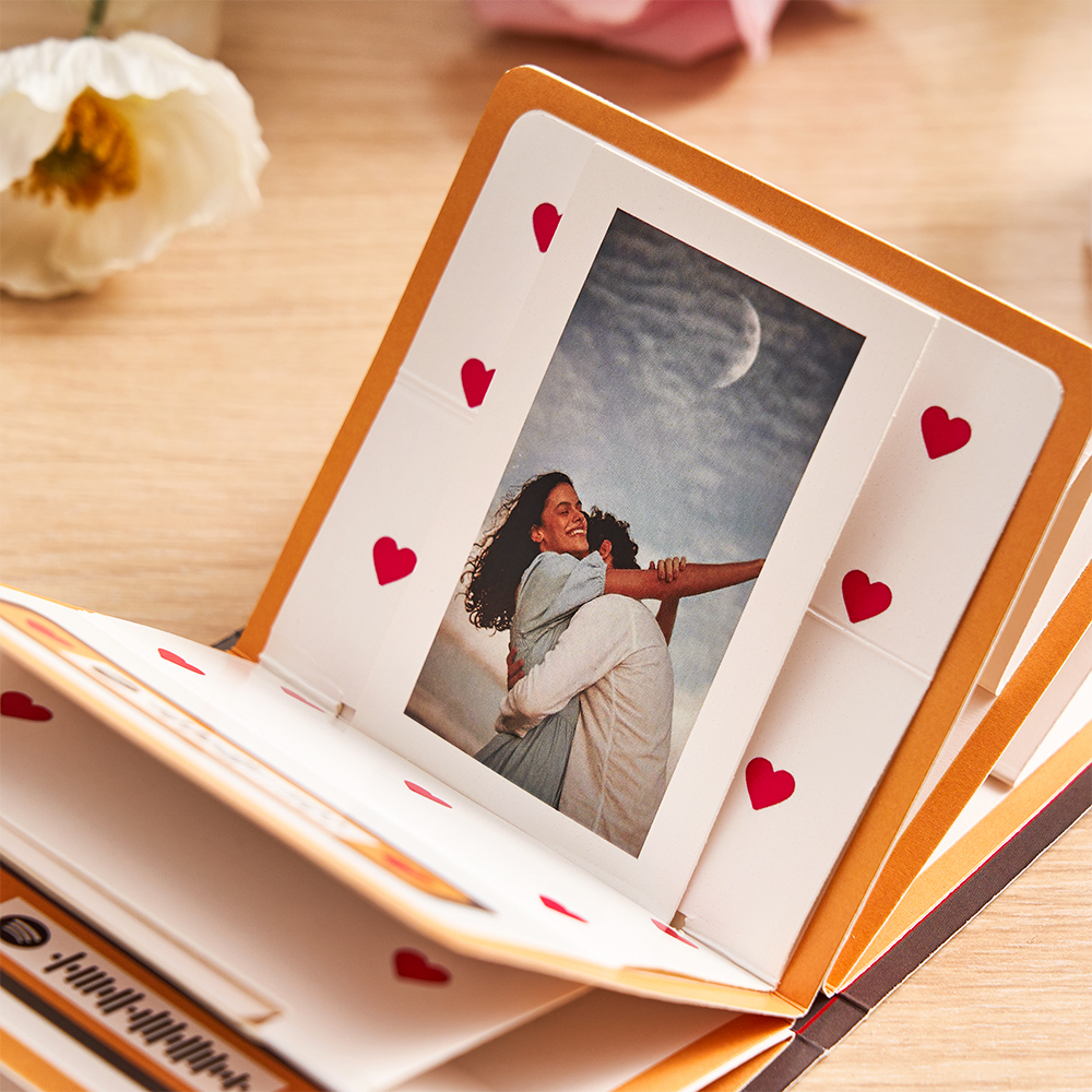 Personalized Christmas Pop-Up Photo Album – Custom 3D Memory Book with Your Photos & Music, Handmade Explosion Scrapbook Gift for Anniversary, Wedding, Birthday - MyMoonLampAu
