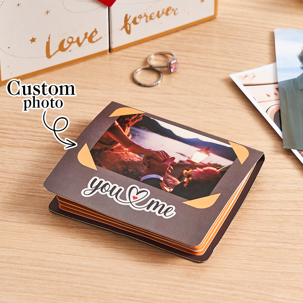 Personalized Christmas Pop-Up Photo Album – Custom 3D Memory Book with Your Photos & Music, Handmade Explosion Scrapbook Gift for Anniversary, Wedding, Birthday