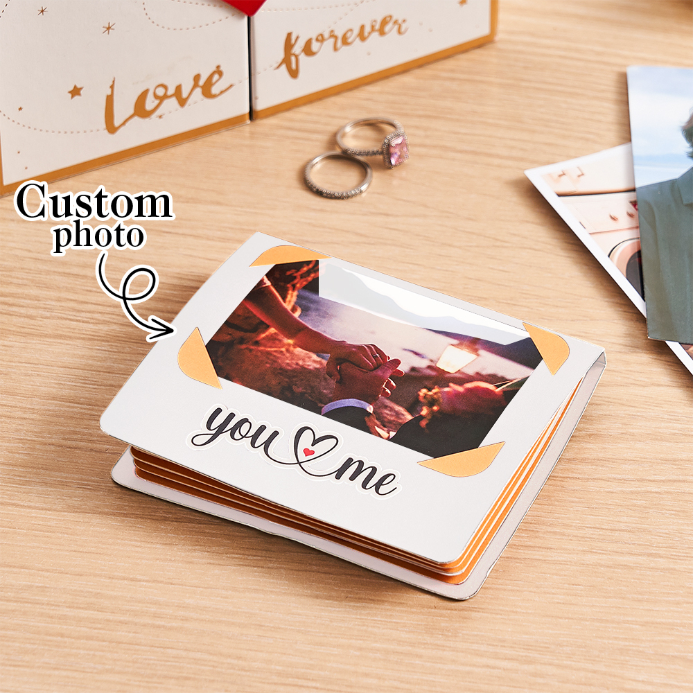 Personalized Christmas Pop-Up Photo Album – Custom 3D Memory Book with Your Photos & Music, Handmade Explosion Scrapbook Gift for Anniversary, Wedding, Birthday - MyMoonLampAu