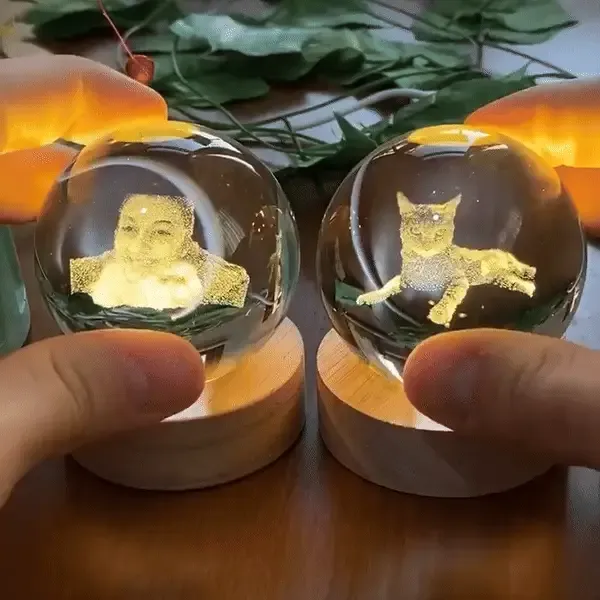 Customized B-Ultrasound Pet Photo 3D Crystal Ball Gift for Pet Lover - MyMoonLampAu