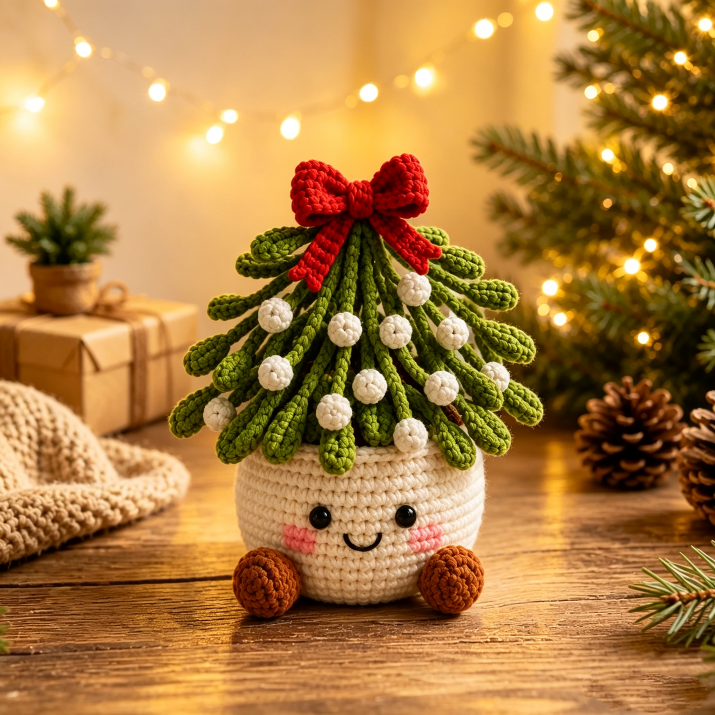 Handmade Crochet Christmas Plant Pots – Festive Holiday Decor Gift for Home & Office - MyMoonLampAu