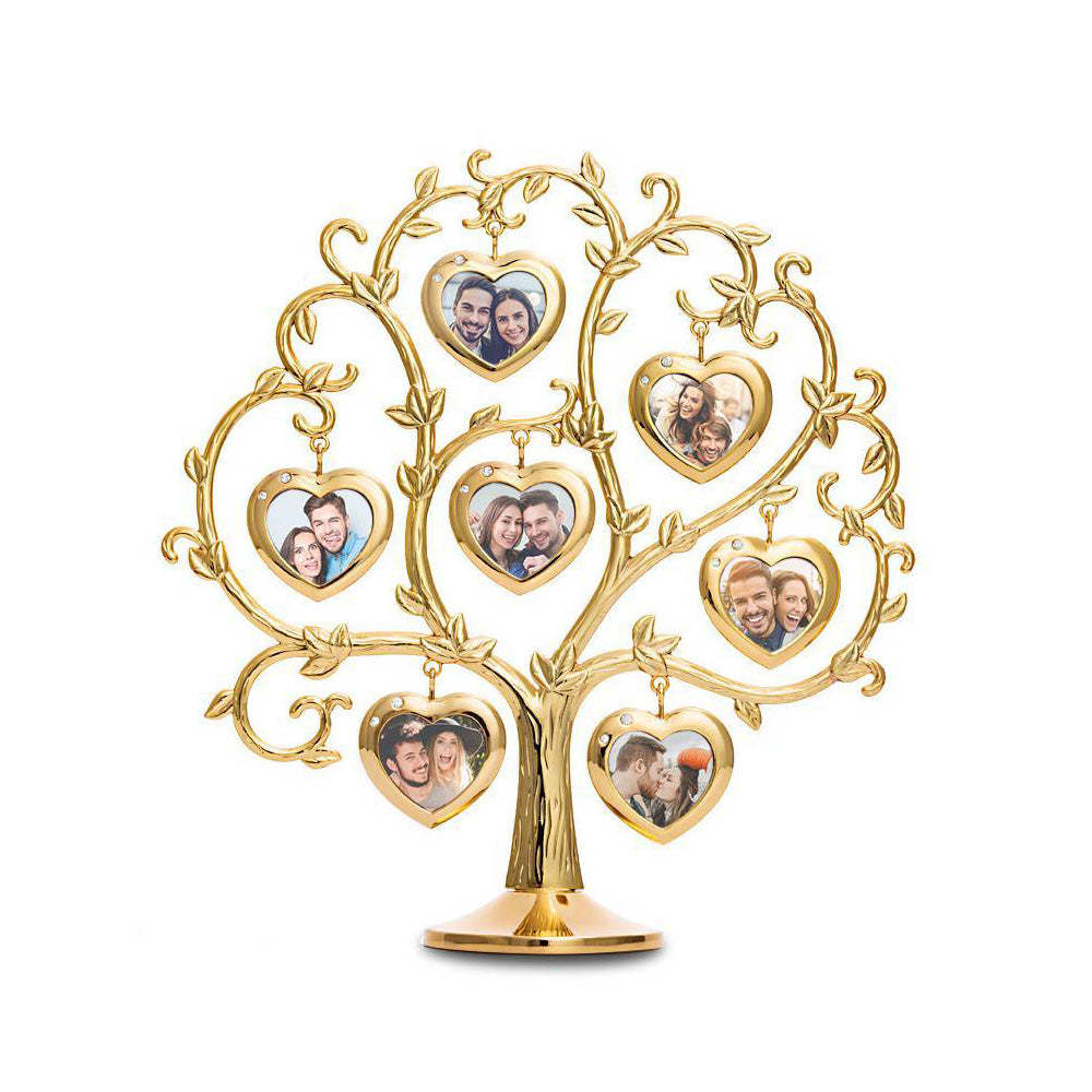 Custom Photo Family Tree With 7 Hanging Picture Frames Metal Table Top Decoration - mymoonlampau