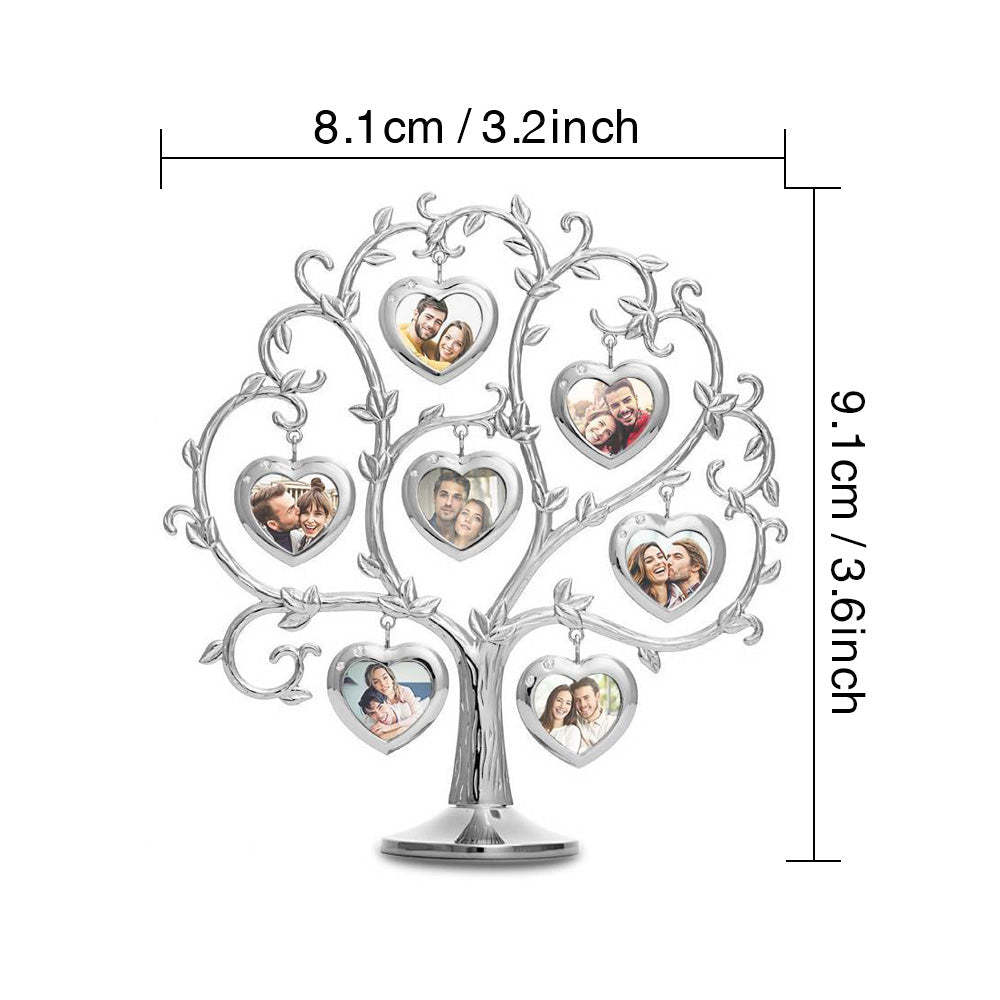 Custom Photo Family Tree With 7 Hanging Picture Frames Metal Table Top Decoration - mymoonlampau
