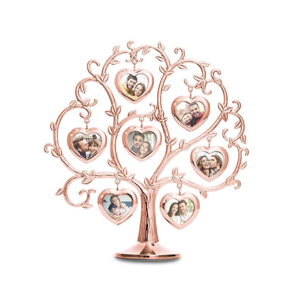 Custom Photo Family Tree With 7 Hanging Picture Frames Metal Table Top Decoration - mymoonlampau