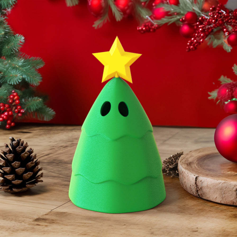3D Printed Funny Christmas Tree Home Decoration Christmas Gift Height 5.12in - mymoonlampau