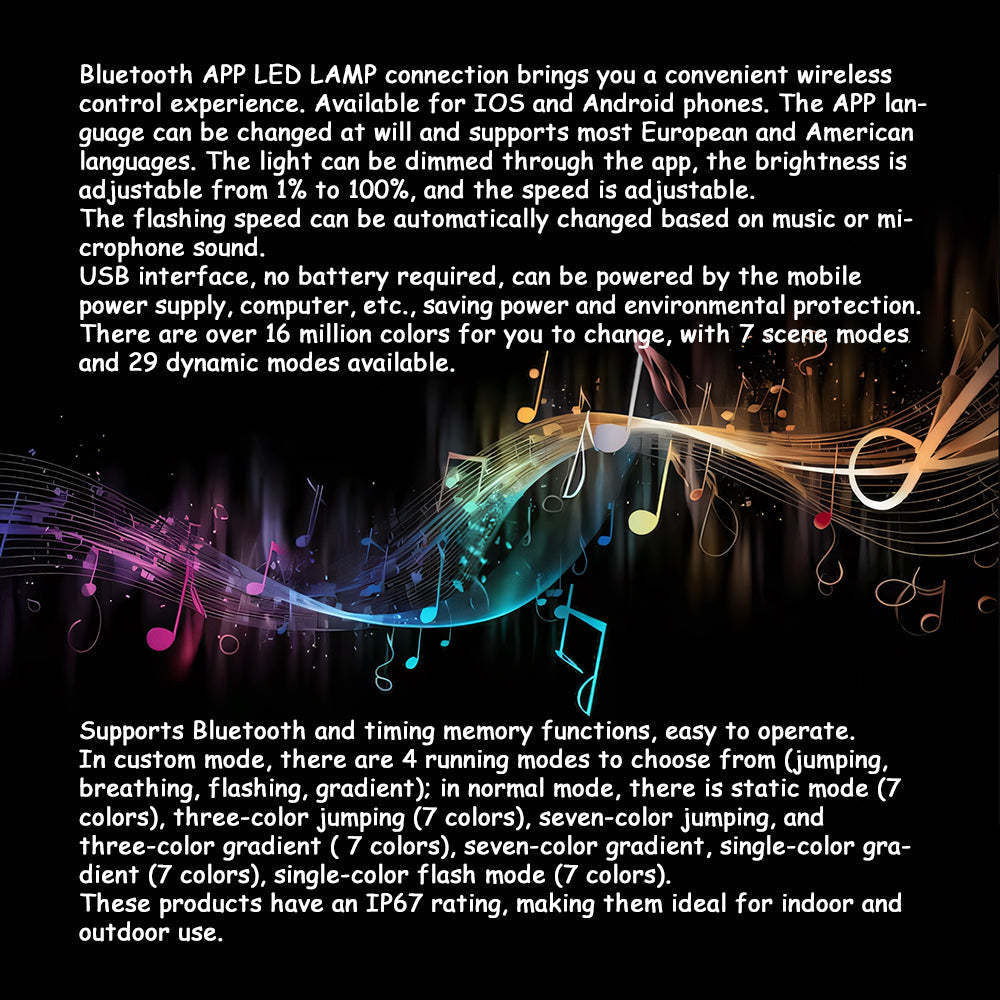 RGB Lights App Controlled Bluetooth Music Twinkle Multicolor USB String Lights For Christmas - mymoonlampau