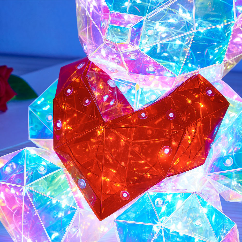 Galaxy Led Bear Holographic Iridescent Lights Glowing Galaxy Bear Valentine's Day Gift - mymoonlampau