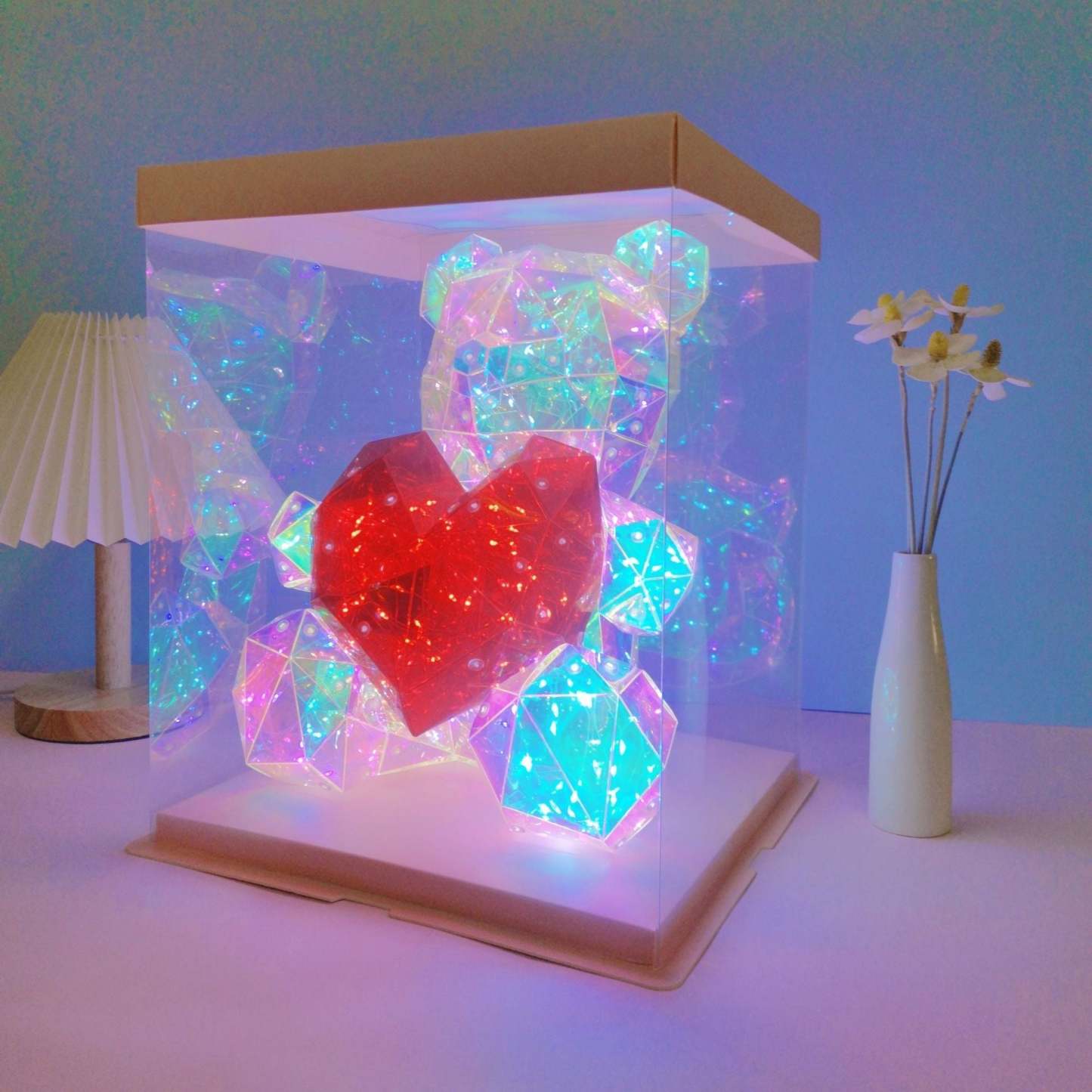 11.81 in (30cm) Galaxy LED Bear Gift Box - mymoonlampau