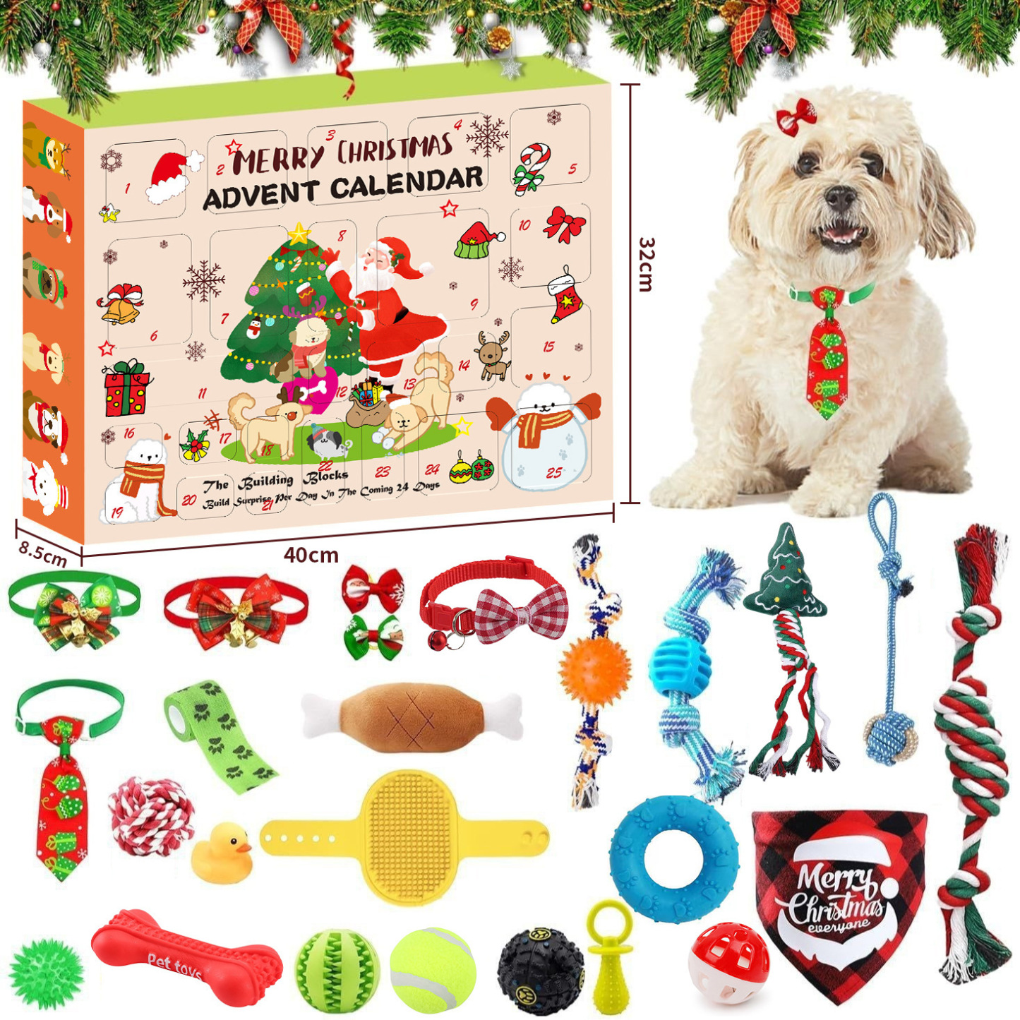 Christmas Countdown Calendar Cat Toy Advent Calendar Christmas Gift for Pet Lovers - MyMoonLampAu
