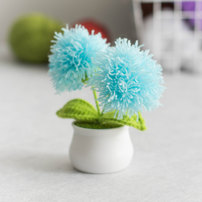 Crocheted Pom-poms Mini Pot Sweet Handmade Gift for Her - MyMoonLampAu