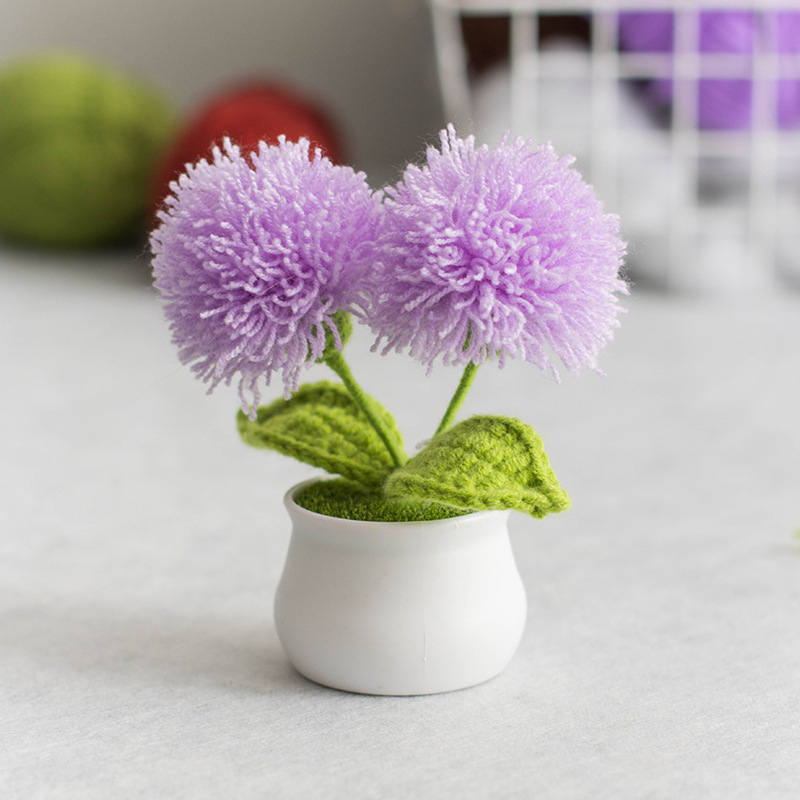 Crocheted Pom-poms Mini Pot Sweet Handmade Gift for Her - MyMoonLampAu