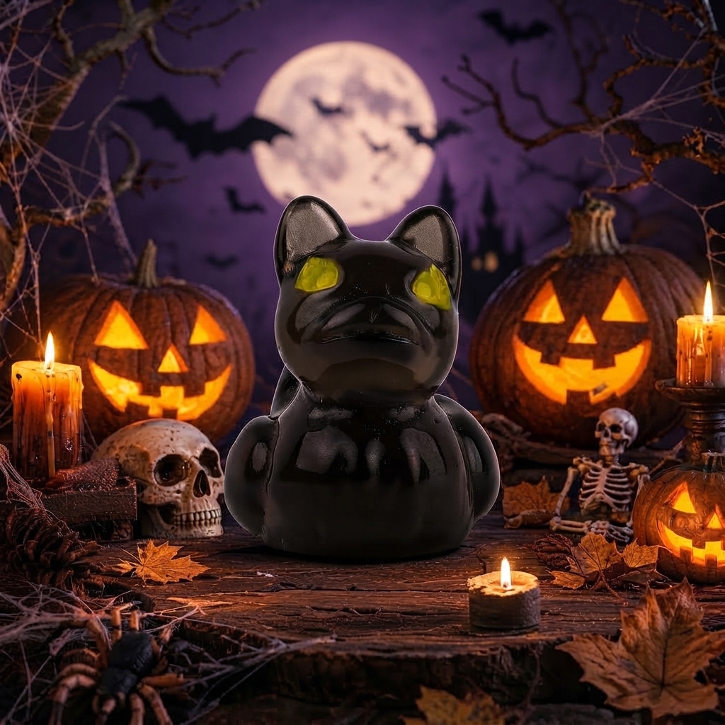 Halloween Gothic Ghost Duck Resin Figurine, Luminous Devil Skull Design, Cute Spooky Duck Desktop Ornament, Creative Glow-in-the-Dark Tabletop Decoration for Home, Office, Party Shelf Display - MyMoonLampAu