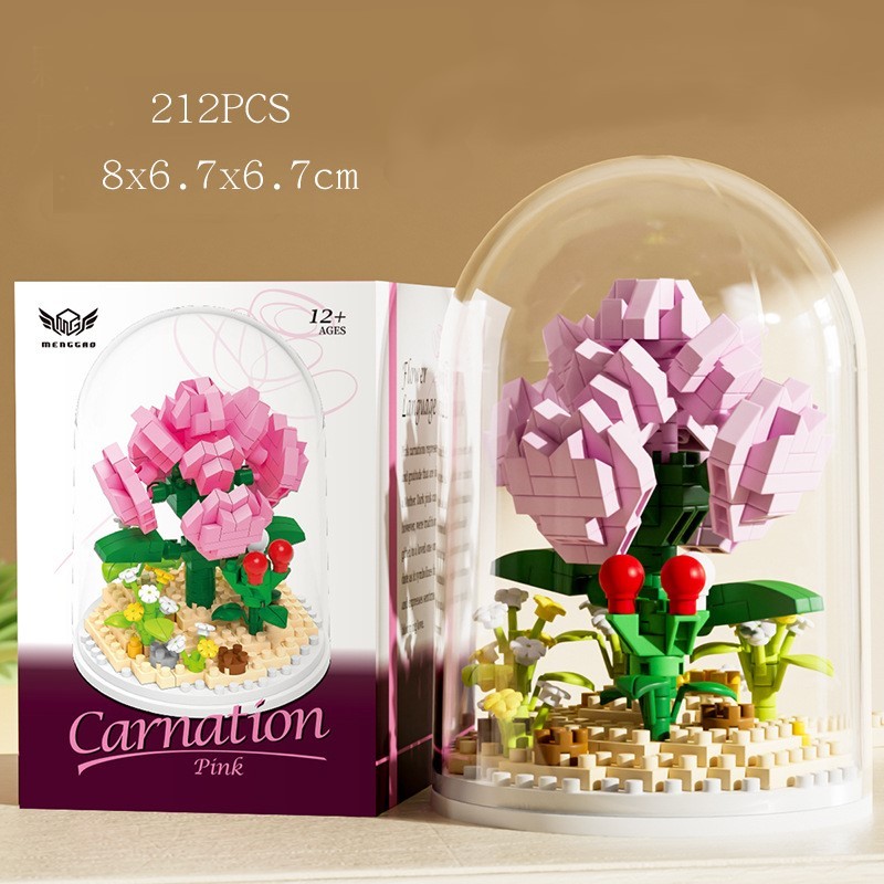Valentine's Day Flower Building Blocks Rose Blue Enchantress Building Blocks Ornaments Valentine's Day Gifts for Her - MyMoonLampAu