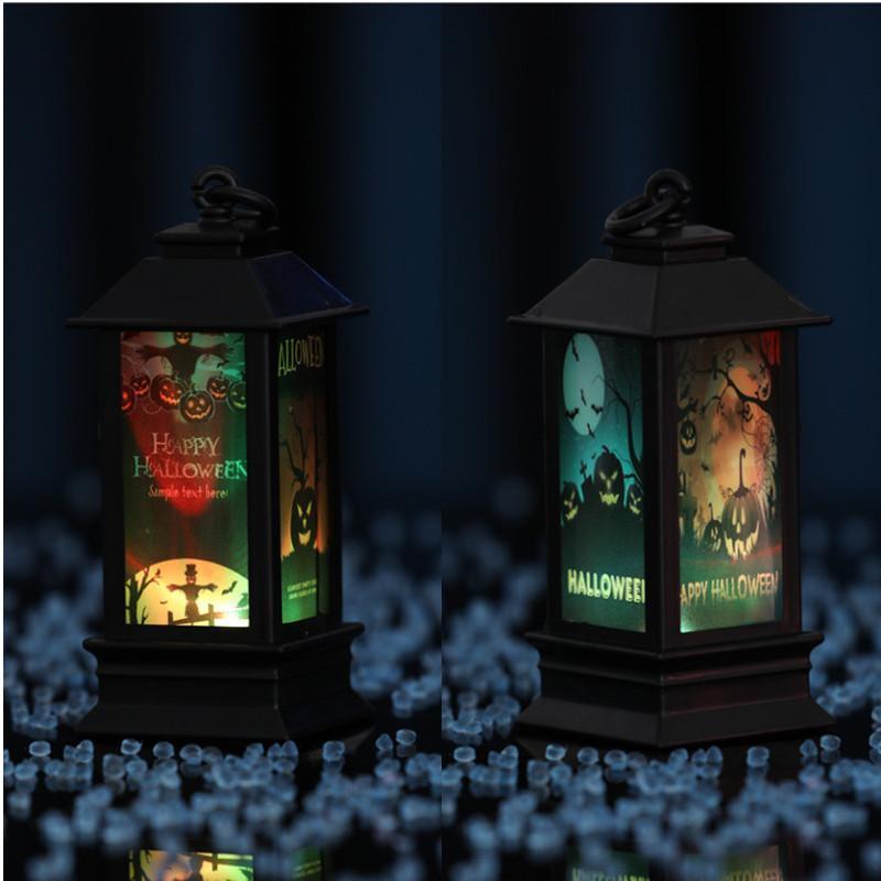 Halloween Luminous Oil Lamp Luminous Ornaments Skeleton Pumpkin Lantern Party Window Scene Layout