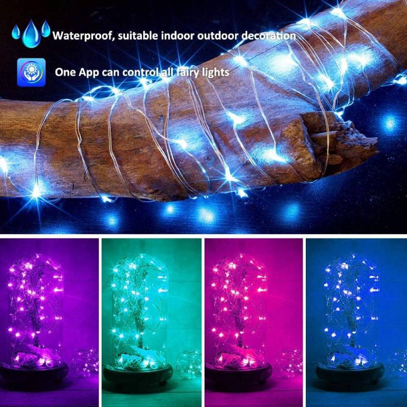 Christmas Tree String Lights Bluetooth Control Fairy Lights Led Twinkle Lights for Party Camping - mymoonlampau