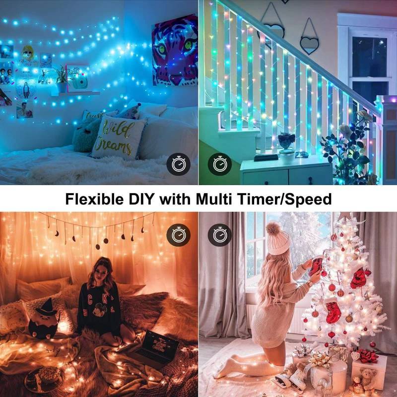 Christmas Tree String Lights Bluetooth Control Fairy Lights Led Twinkle Lights for Party Camping - mymoonlampau
