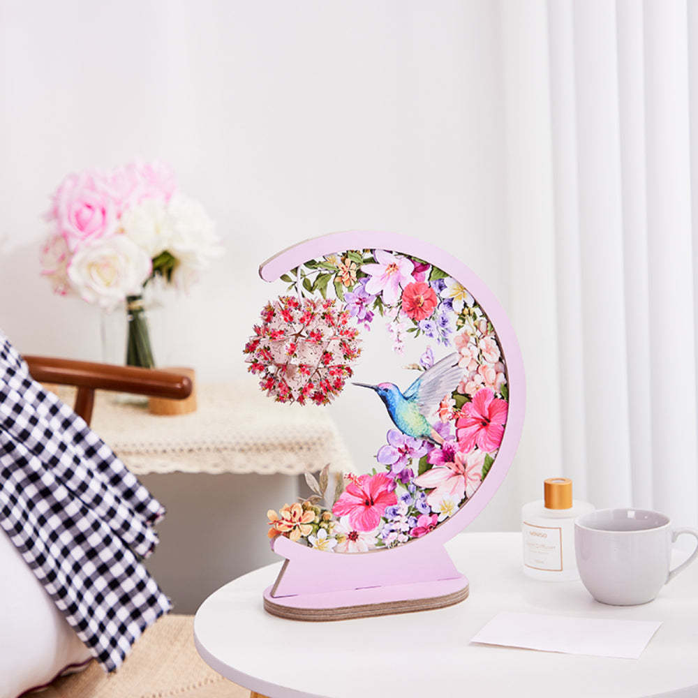 Valentine's Day 3D Paper Carving Lamp Hummingbird 3D Paper Carving Night Lights - mymoonlampau
