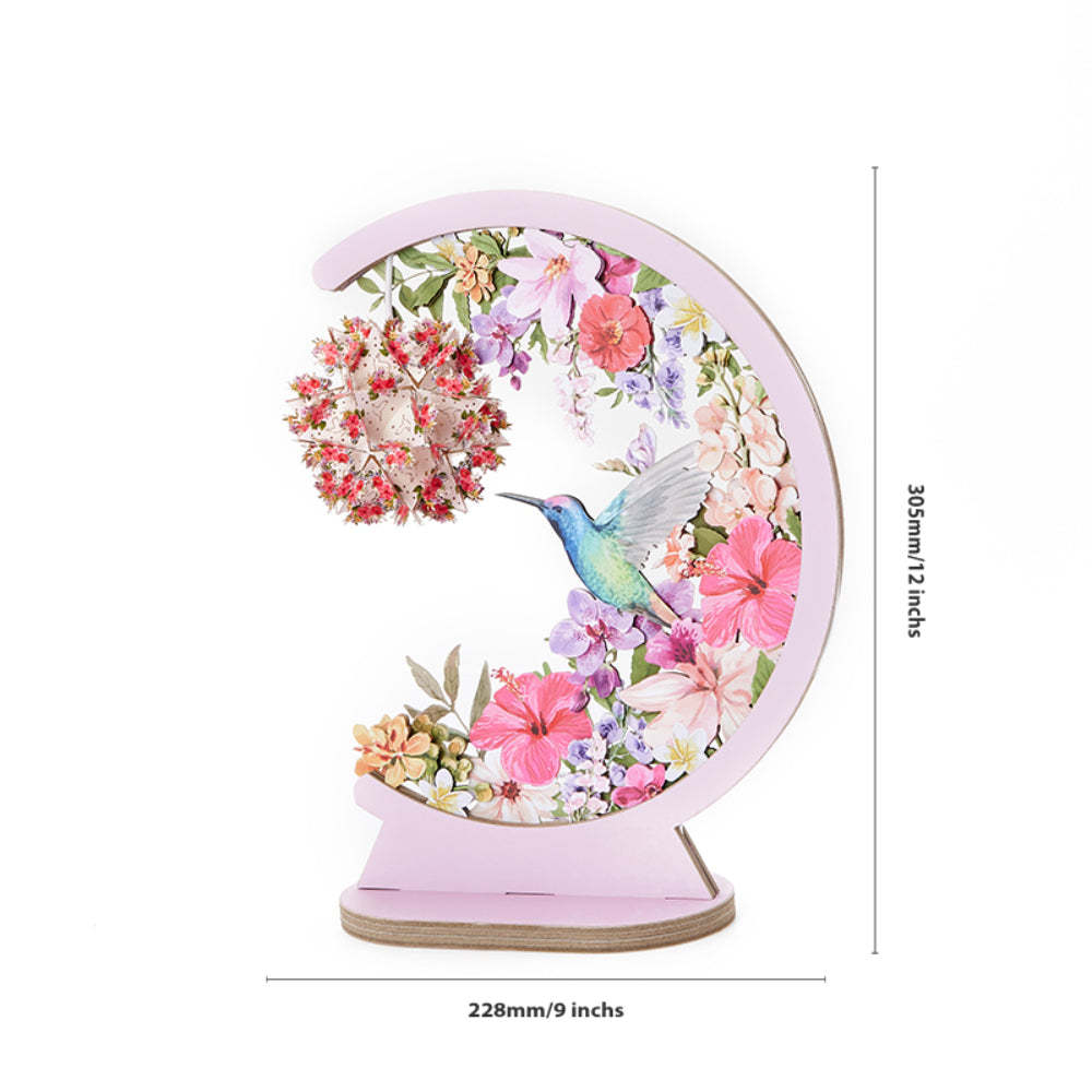 Valentine's Day 3D Paper Carving Lamp Hummingbird 3D Paper Carving Night Lights - mymoonlampau