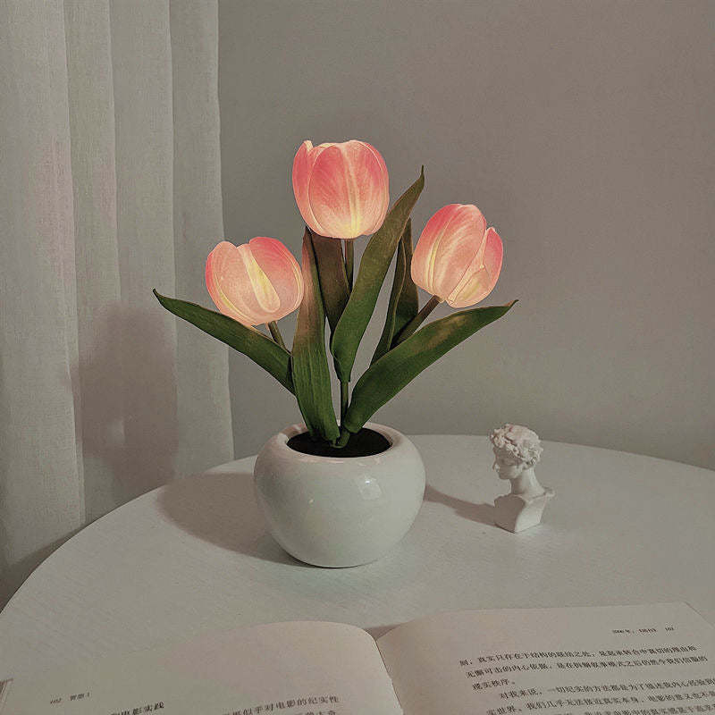 Tulip Flower Lamp Cute Flowers Night Light Home Decor Gifts for Mom - mymoonlampau